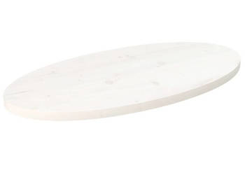 Blat stołu biały 80x40x25 cm lite drewno sosnowe owalny WM-824321