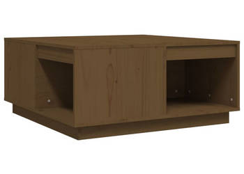 Stolik kawowy miodowy brąz 80x81x365 cm lite drewno sosnowe WM-814527