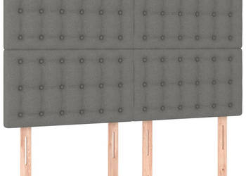 Zagłówek do łóżka z LED ciemnoszary 144x5x118/128 cm tkanina WM-3122857