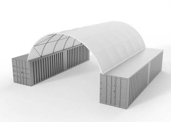 Zadaszenie kontenerowe 8x12m PVC 750g/m2