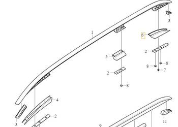 VOLVO XC90 II tylna prawa zaslepka reling dachow 31391906