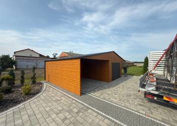 Garaż Blaszany 8x6 Drewnopodobny Profil producent 7x6 7x7 4x6 4x5 5x5 9x7