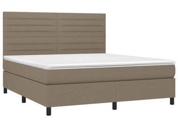 Łóżko kontynentalne z materacem taupe tkanina 160x200 cm WM-3134969