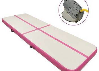 vidaXL Mata gimnastyczna z pompką, 400x100x15 cm, PVC, różowa(SKU:92661)