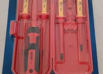 NITEO wkrętak izolowany VDE z wymiennymi grotami, zestaw 8 elementów, NOWY