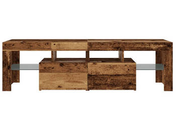 Szafka pod TV z oświetleniem LED stare drewno 140x365x40 cm WM-856303