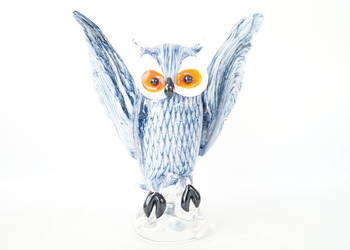 Figura szklana Murano style SOWA symbol mądrości prezent