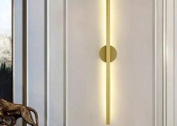 Złoty podłużny nowoczesny kinkiet glamour