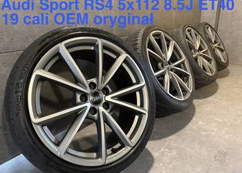 19 cali Audi Sport RS A4 S4 RS4 OEM 5x112 ET40 8.5J felgi koła komplet
