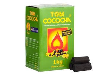 Tom Cococha Hexagon Sticks | Węgiel Kokosowy do Fajki Wodnej Shishy 1Kg Box
