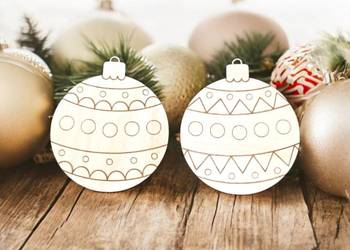 Zestaw Drewnianych Bombek Do Malowania, OZDOBY ŚWIĄTECZNE, DIY
