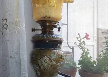 Hinks & Son Oryginalna Lampa XIX w. Majolika