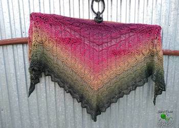Handmade ręcznie robiona chusta na szydełku ESMERA