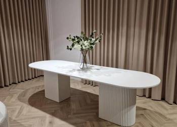 Stół owalny Rozkładany FUNDIO, Nowoczesny stół , lamele, AKANT Meble