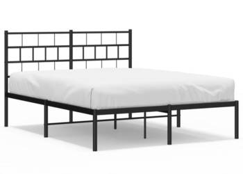 Łóżko Metalowe Czarne Rama Łóżka Ze Stelażem 135x190 cm WM-355658
