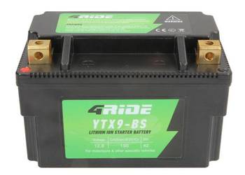 Akumulator motocyklowy 4 RIDE YTX9-BS LI-ION 12V 160A (Litowo-jonowy, Lewy+