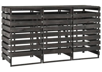 Osłona na 3 kosze na śmieci 210x75x121 cm malowana sosna WM-315412