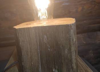 Lampka drewniana rustykalna loft