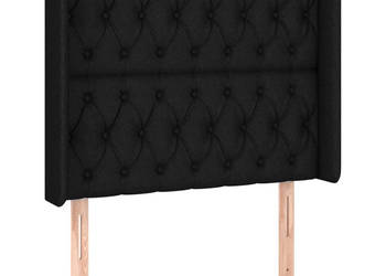 Zagłówek uszak czarny 103x16x118/128 cm tkanina WM-3119908