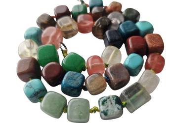 KAMIENIE NATURALNE PÓŁSZLACHETNE MIX NASZYJNIK ETNO ART