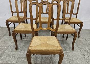 Francuskie krzesła ludwikowskie Komplet 6 sztuk
