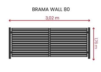 Brama Wall 80 3,02m/1,76m Antracyt