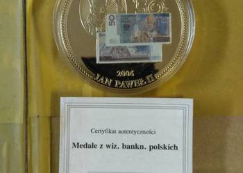 Medale z wizerunkiem banknotów polskich Jan Paweł 2