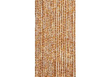 Zasłona przeciwko owadom ochra i biel 90x220 cm szenil WM-325458