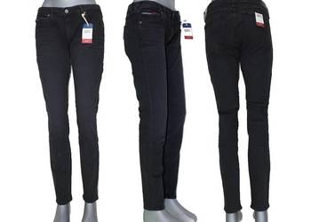 Damskie jeansy Tommy Jeans Sophie czarne rurki niski stan W34/L32 nowe