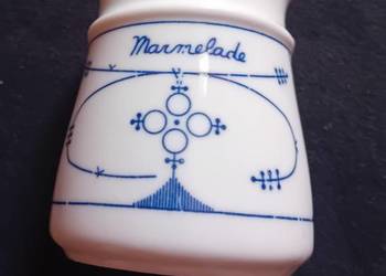 Porcelanowy pojemnik na marnoladę, wzór słomkowy, Tielsch, I połowa XX w. Porcelanowy pojemnik na marnoladę, wzór słomkowy, Tielsch, I połowa XX w.