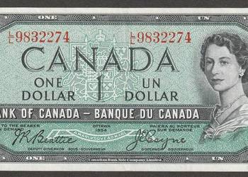KANADA 1 DOLAR 1954 - ELŻBIETA II - STAN BANKOWY UNC