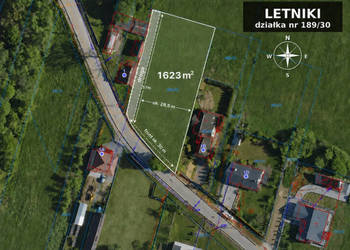 Działka 1623 m² Letniki - WZ, media, asfalt, sklep i autobus 150 m