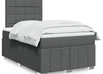 Łóżko kontynentalne z materacem ciemnoszare tkanina 120x190cm WM-3291608