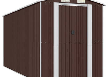 Szopa ogrodowa ciemny brąz 192x440x223 cm stal galwanizowana WM-3147463