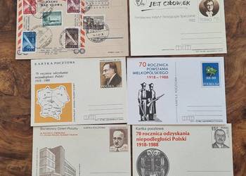 Kartki pocztowe okolicznościowe całostki  FDC  i inne 40 sztuk
