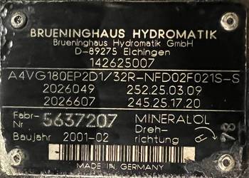 Brueninghaus A4VG180EP2D1 / 32R - NFD02F021S (R902026049; 2026049) Pompa