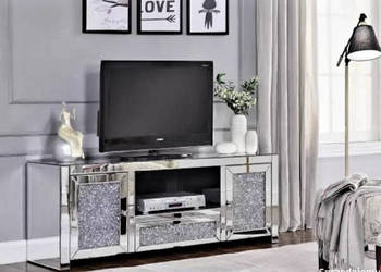 Komoda /szafka rtv z kryształkami Glamour 150x40x55