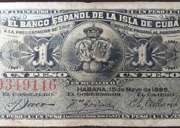 KUBA 1896 -1 PESO - RZADKI! Gratis wysyłka!