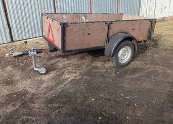 Przyczepa przyczepka samochodowa wysokie burty mocna konstrukcja