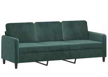 Sofa 3-osobowa ciemnozielony 180 cm obita aksamitem WM-359454