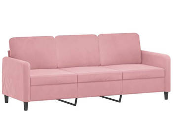 Sofa 3-osobowa różowa 180 cm obita aksamitem WM-359455