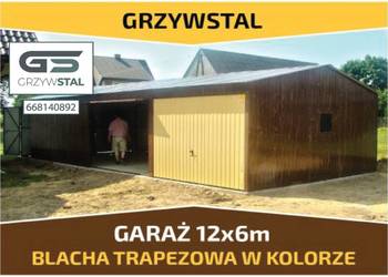 E5 Garaż Blaszany 12x6 | Garaże Blaszane| Wiata| Hala|Magazyn - GRZYWSTAL