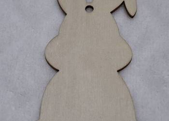 Drewniany królik, zając, sklejka, zawieszka (Kreatywne, dla dziecka)