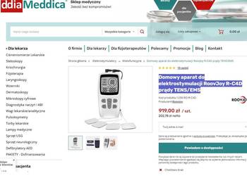 Aparat do elektrostymulacji RoovJoy R-C4D prądy TENS/EMS