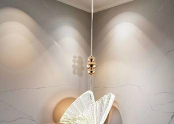 Żyrandol MOTYL M Złoty Glamour – Lampa Wisząca Designerska nad Stół/Wyspę