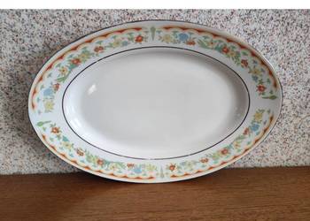stara patera półmisek Karolina porcelanowy  złocony