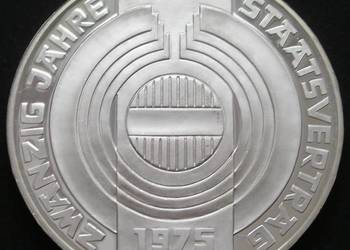 AUSTRIA 100 SCHILLING 1975 - UMOWA PAŃSTOWA - SREBRO - STAN 1/2