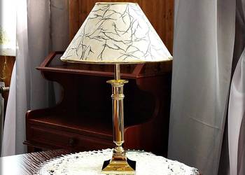 Lampka nocna wys.39cm Złocona Idealna do sypialni Retro / Vintage PRL