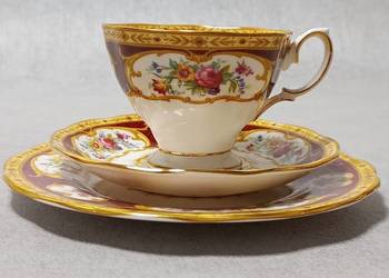 ROYAL ALBERT Lady Hamilton Burgundowy Zestaw Śniadaniowy Anglia