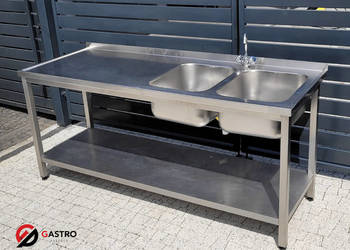 Zlew gastronomiczny 2-komorowy 190x70x85 cm